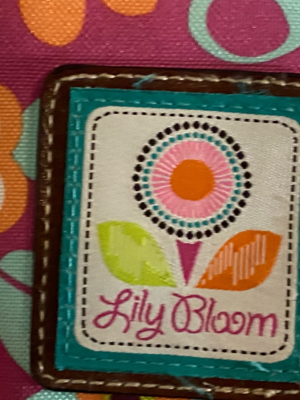 Lily Bloom Floral Geometric Shoulder Bag in Brown, Pink, Yellow, Green, Teal - Picture 2 of 6